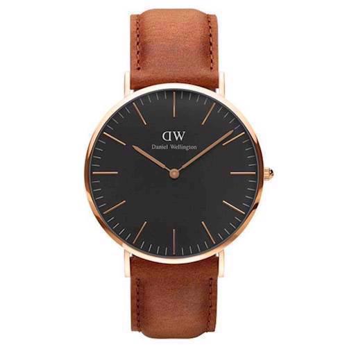 Image of Classic Black Durham rosa forgyldt quartz Herre ur fra Daniel Wellington, DW00100126